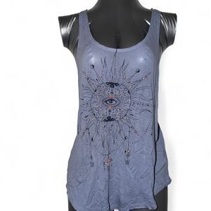 Mudd-clothing Women's Blue and Grey Vest